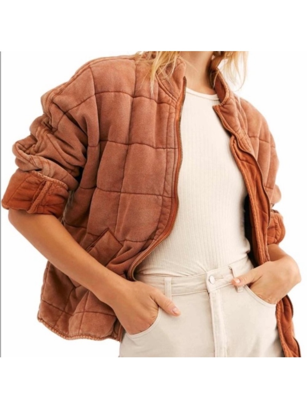 Free People Dolman Quilted Knit Jacket